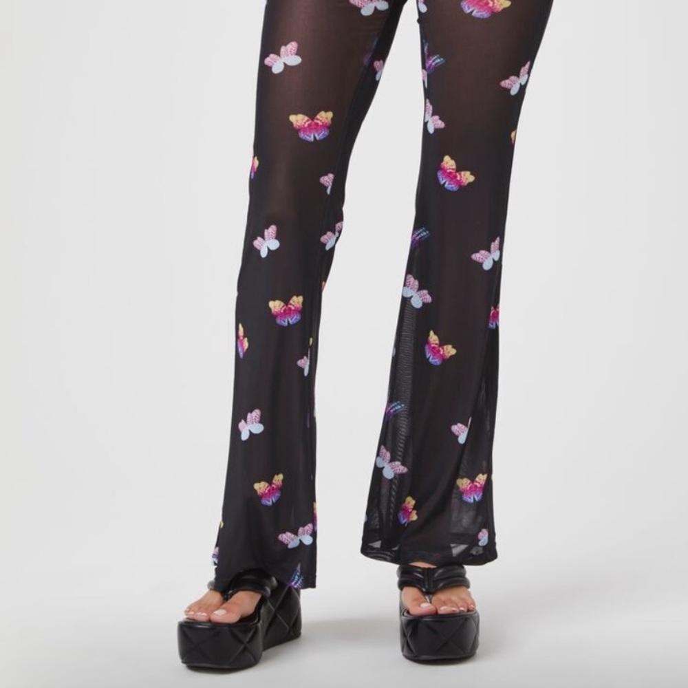 NWT Forever 21 Butterfly Mesh Pants - Picture 6 of 6